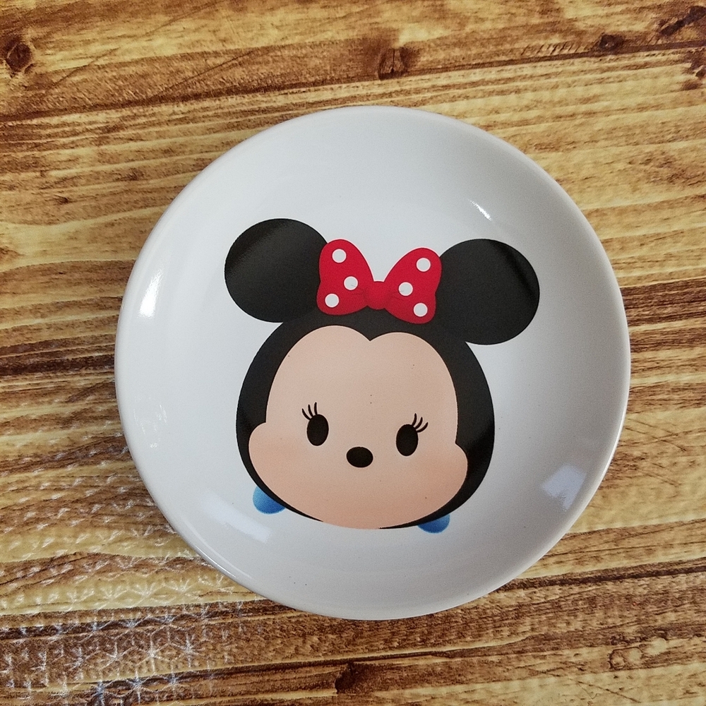 Disney Store Minnie Mouse Tsum Tsum Ceramic Mini Plate Trinket Dish 4.5" NWT